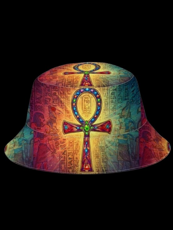 Fashion Hats Accessories - Ankh With Egyptian Characters Unisex 22"/23"